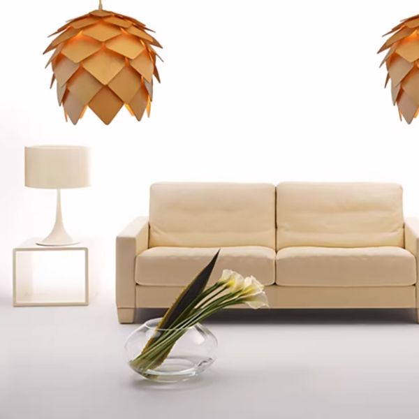 Подвесной светильник Crimea Pine Cone natural wood D20 20*20*20 см, 1*E27*60W, ImperiumLoft 40.51, Коричневый, Красный