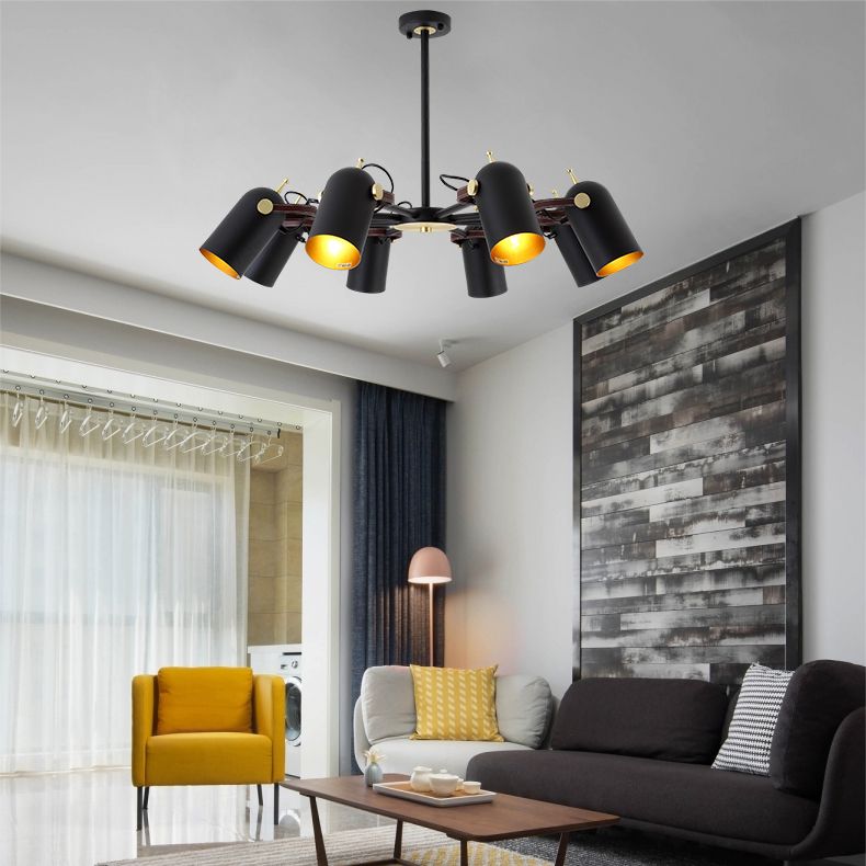 Люстра на штанге BULLET B D70 70*70*40 см, 3*E27*60W, ImperiumLoft BULLET-B01, Чёрный