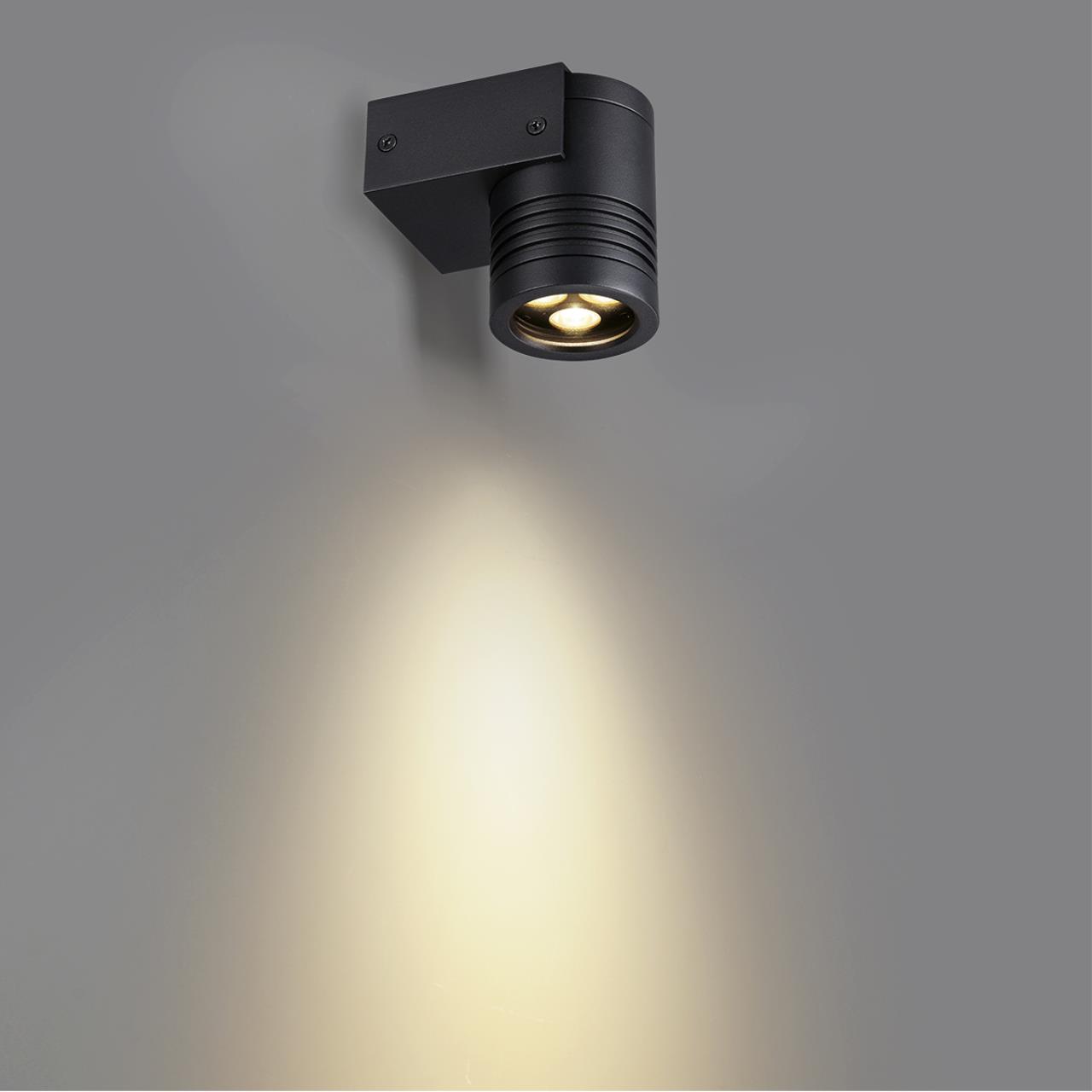 Фасадный светильник 9 см, 6W, 3000K, ODEON LIGHT STIMA 6648/6WL3, черный