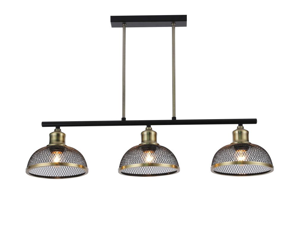 Люстра L720 x W180 x H460, мм, 3*40W (120W), BLACK+BRONZE (Черный+Бронза) Rilon 06494/3 BLACK+BRONZE