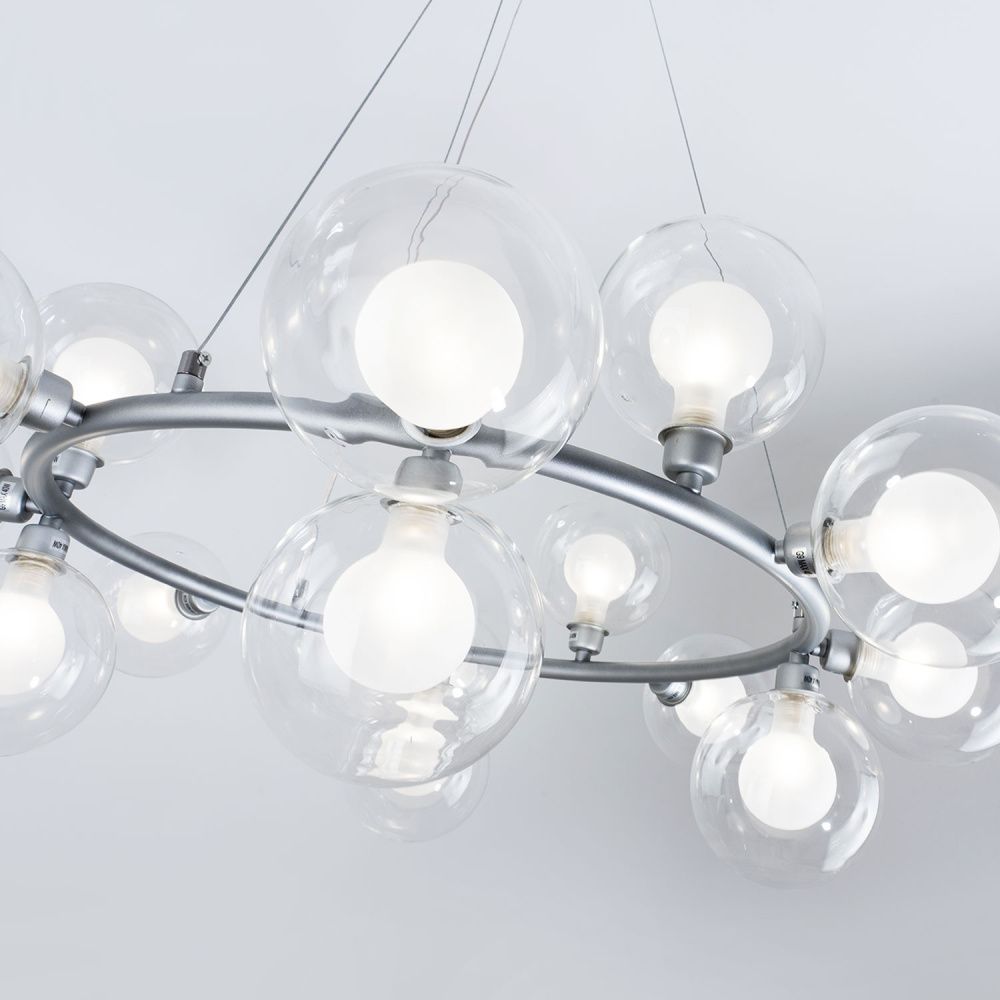 Подвесной светильник 75*80/120 см, 15*G9 MODESTYLE MS.6030.15 SL серебро