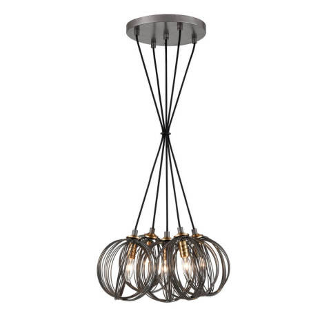 Подвесной светильник  37*259 см, 5*E14 античное серебро Vele Luce Incredibile VL6212P05