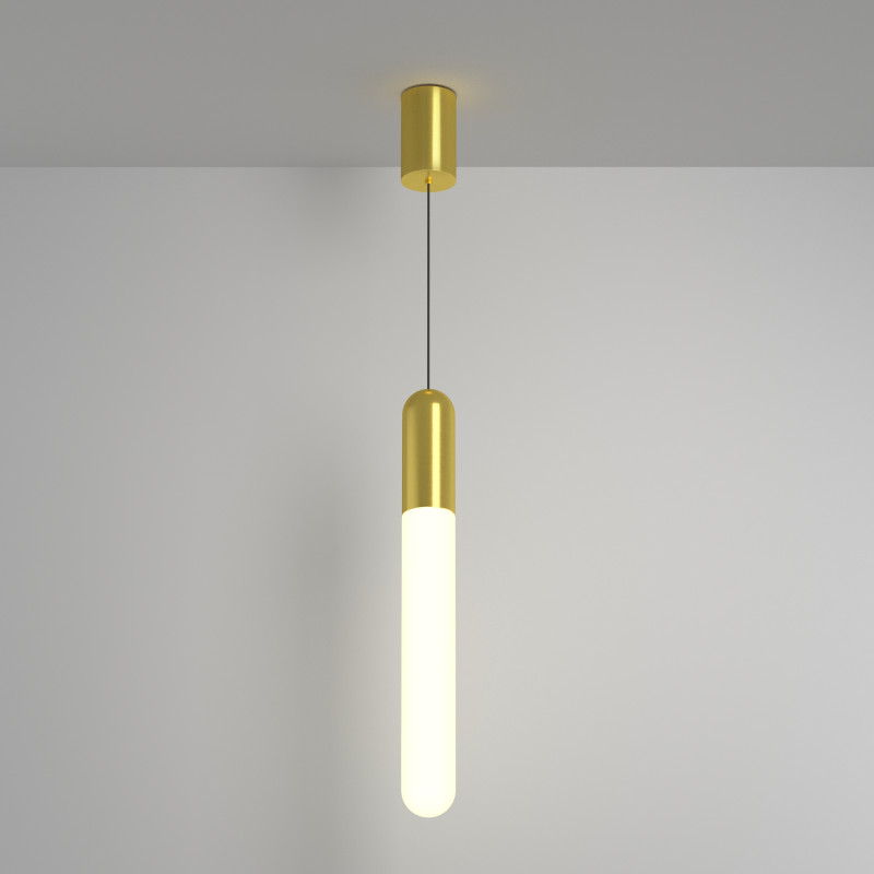 Подвесной светильник 6*6*50 см, LED, 12W, 3000К, Maytoni Technical Mist P101PL-L500-12W3K-BS латунный