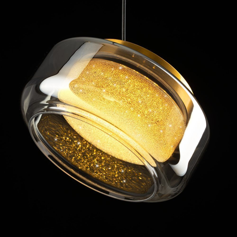 Подвесной светильник 22 см, 10W, 3000K, Citilux SIGNATURE CL247011 LED, черный-латунь