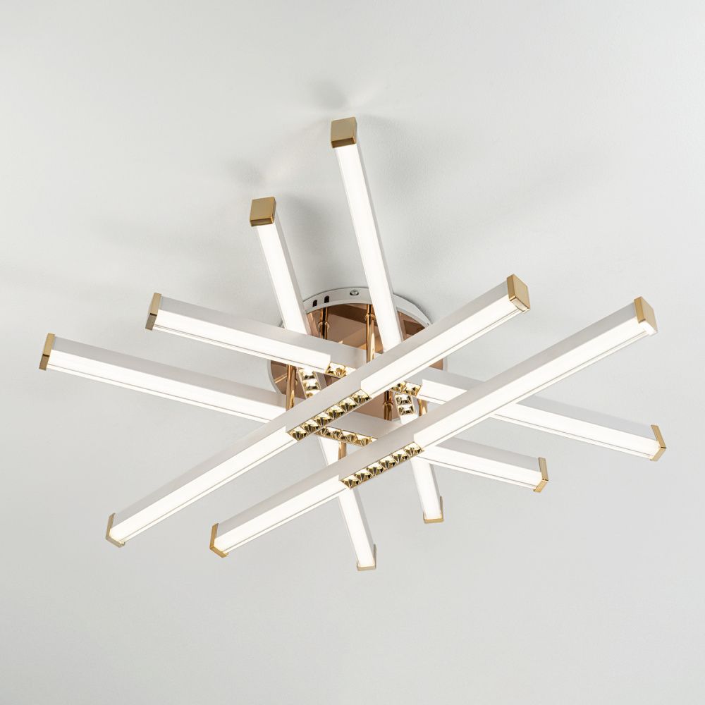 Светильник 70*70*15 см, LED*80W, 3000-6000K, Modelux  MDL.9374.600CL WH, Белый, Золото