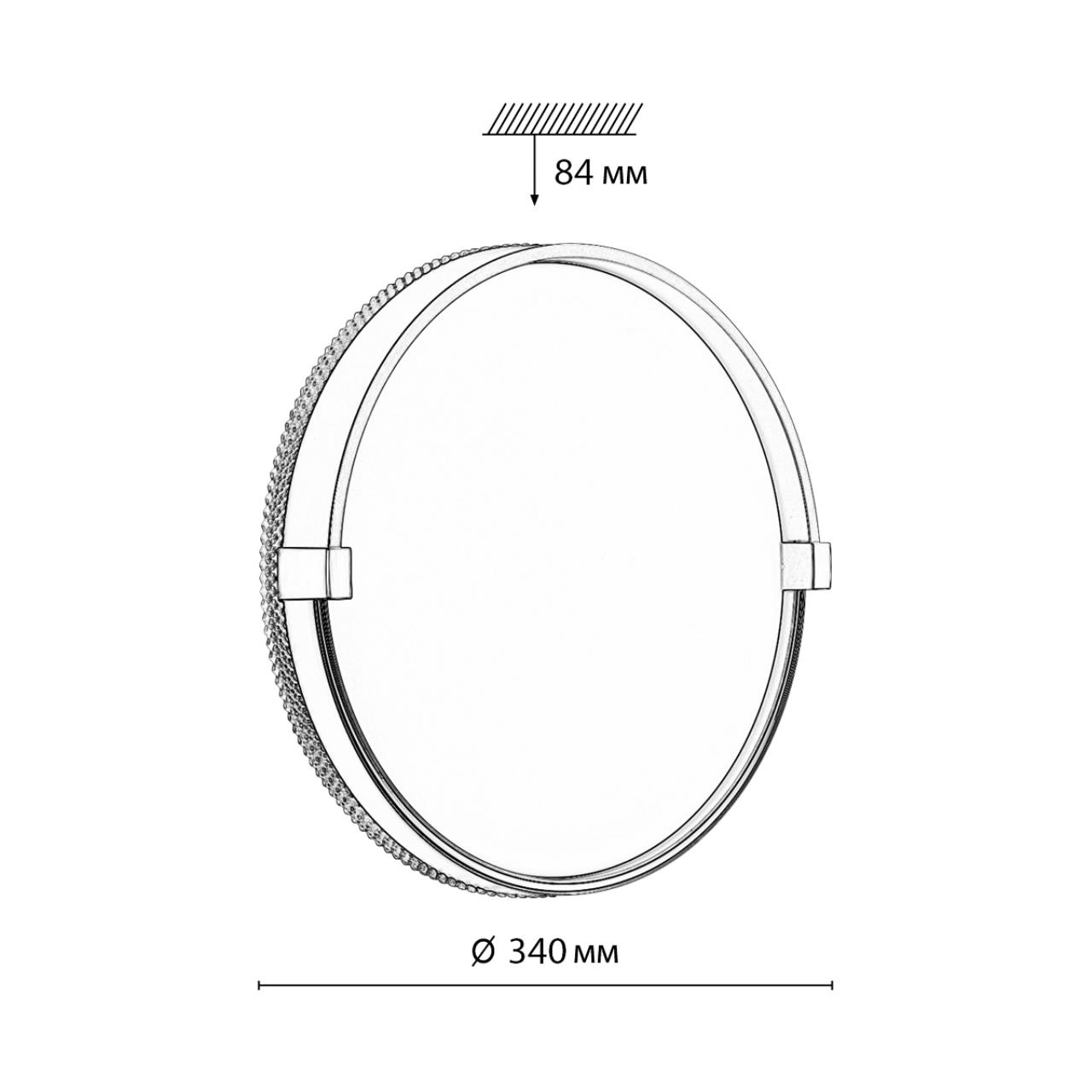 Cветильник 34*8,4 см, LED 30W, 4000 К, IP43, белый/черный/золотой, пластик Sonex Olidi Black, 7647/CL