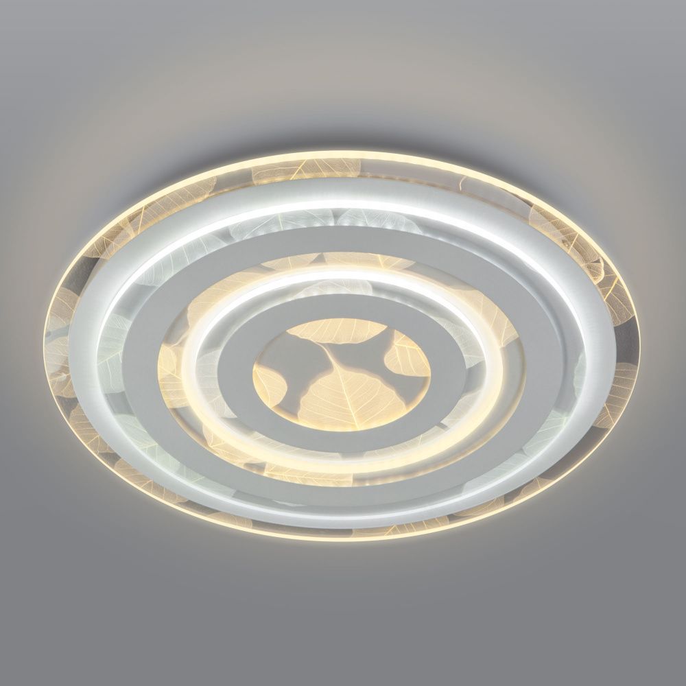Светильник светодиодный Eurosvet с пультом управления Floris 90220/1, 105W LED, 3300-6500K, диаметр 50 см, белый