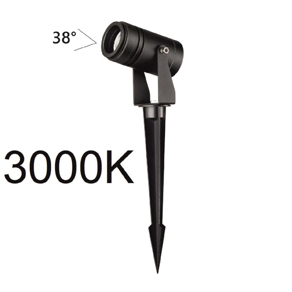 Грунтовый светильник 49 см, 10W, 3000K, Odeon Light Nature Stima 6647/10GL3, черный