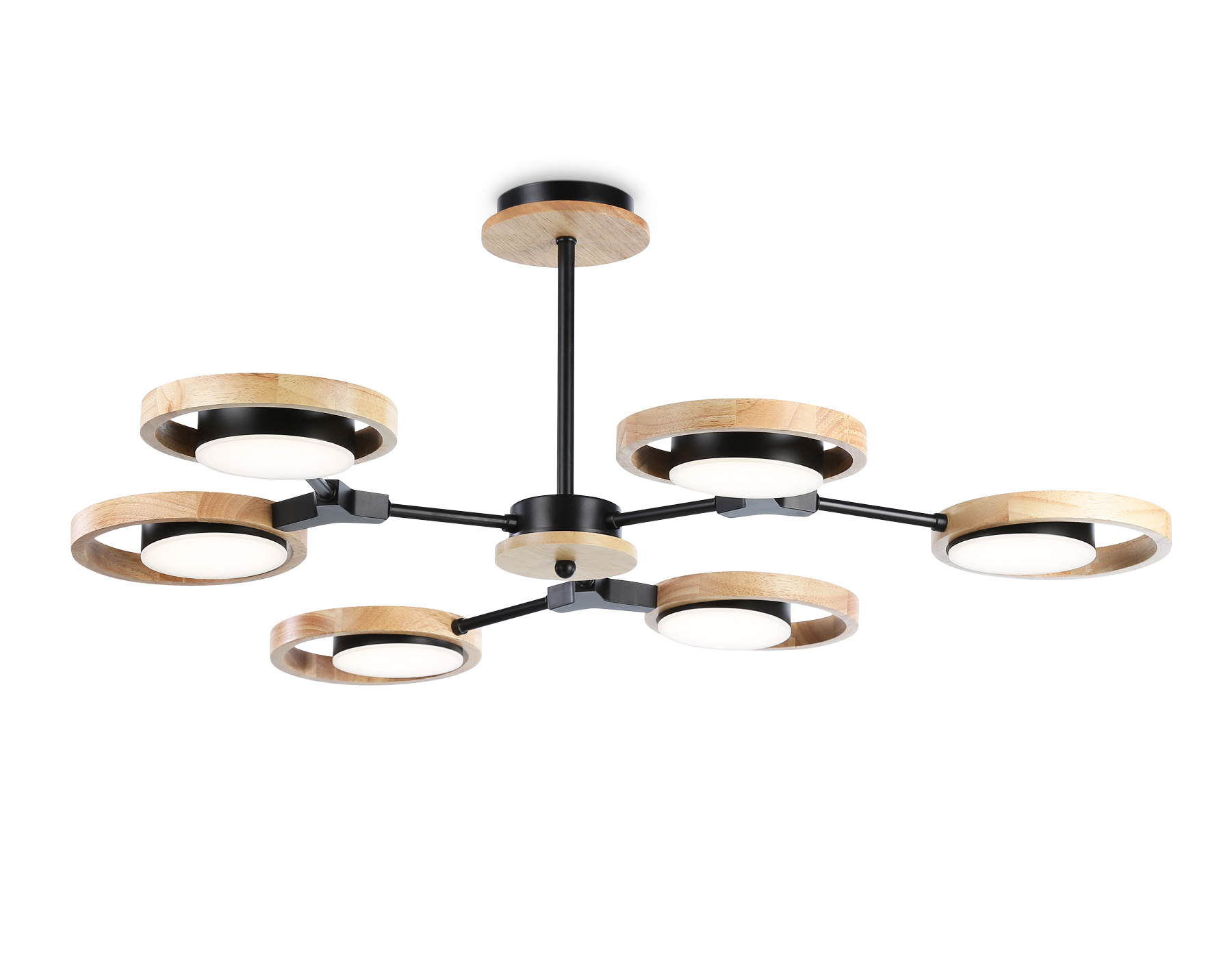 Светильник подвесной 82,5*28,5 см, LED 42W, 3000К, черный, светлое дерево Ambrella Comfort LineTech FL51619