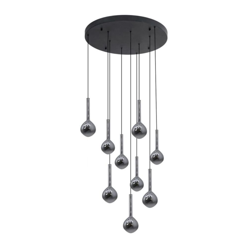 Каскадная люстра 60 см, 36W, 3000K, Aployt Wisia APL.058.13.36, черный-дымчатый