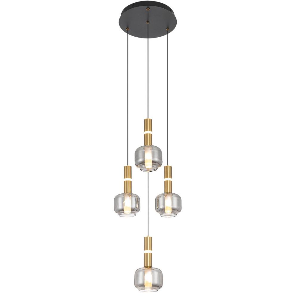 Подвесной светильник *30*30-160 см, 4*G9*15W, Citilux Lass CL249021, Золото\Черный