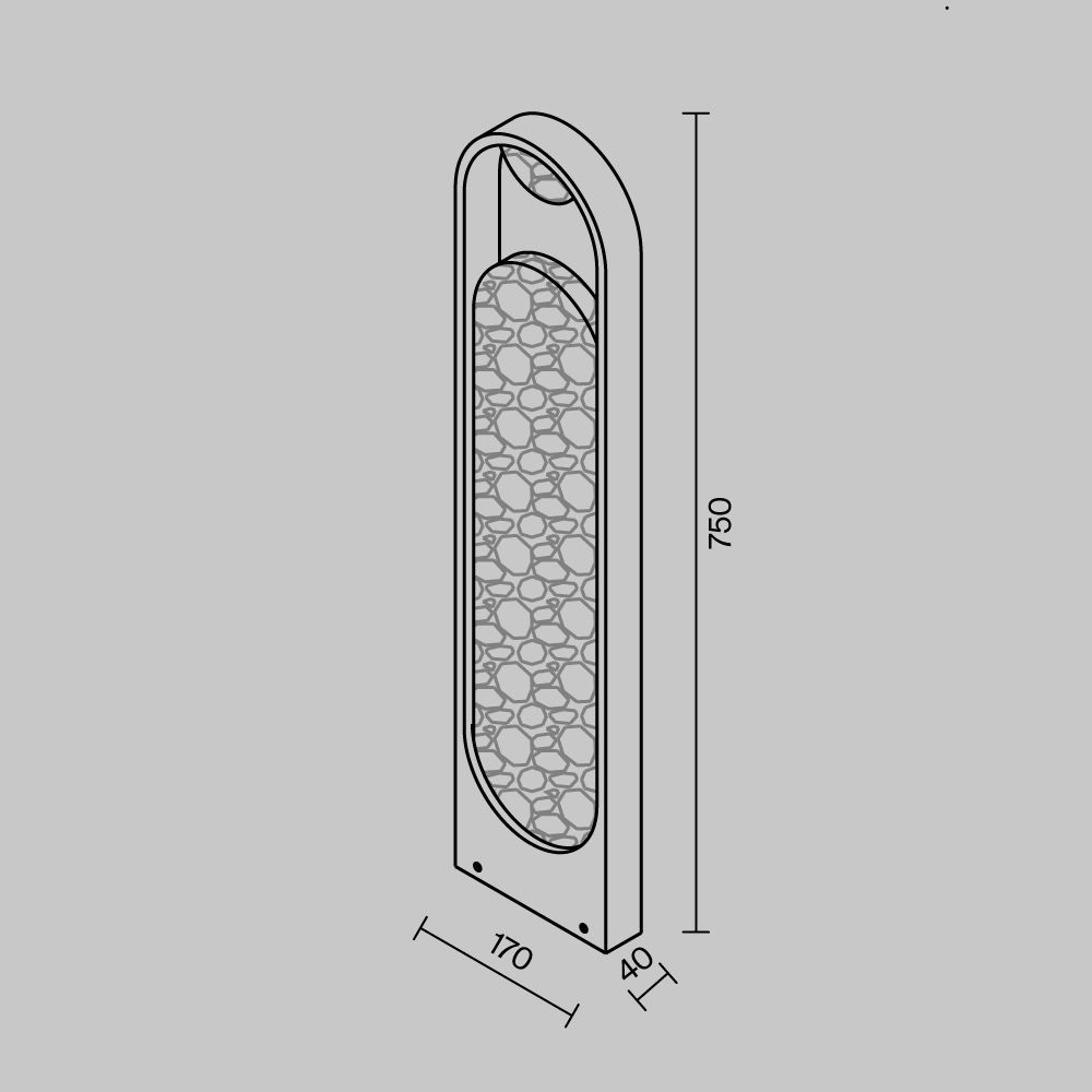 Ландшафтный светильник 4*17*-75 см, *LED*12W, 3000K, Maytoni Анима O535FL-L12B3K, Черный