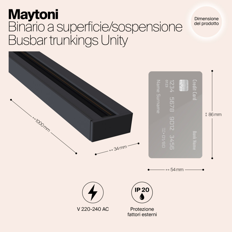 Шинопровод накладной 1 метр Maytoni Track Unity TRX001-111B, черный