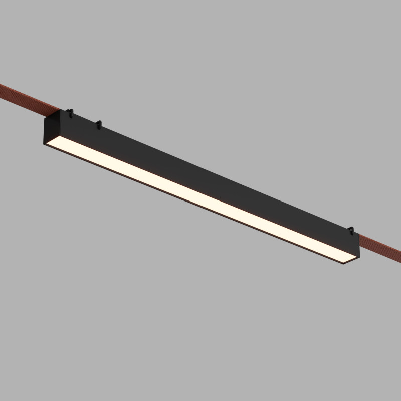 Трековый однофазный светильник 64 см, 24W, 3000K, Denkirs Belty Linear DK5577-BK, черный