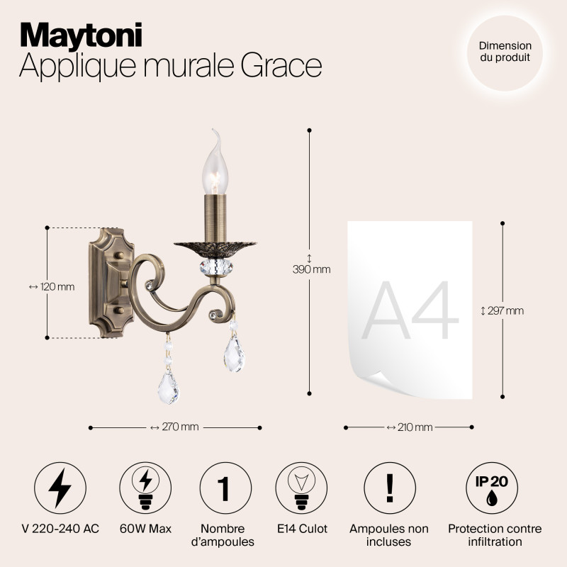 Бра Maytoni RC247-WL-01-R Бронза