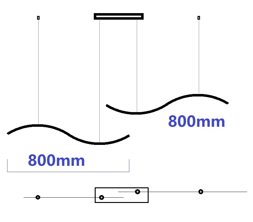 Светильник DZN-13342 ЧЕРНЫЙ  D800+800/H2500/2/LED/...W/4500K 24-07