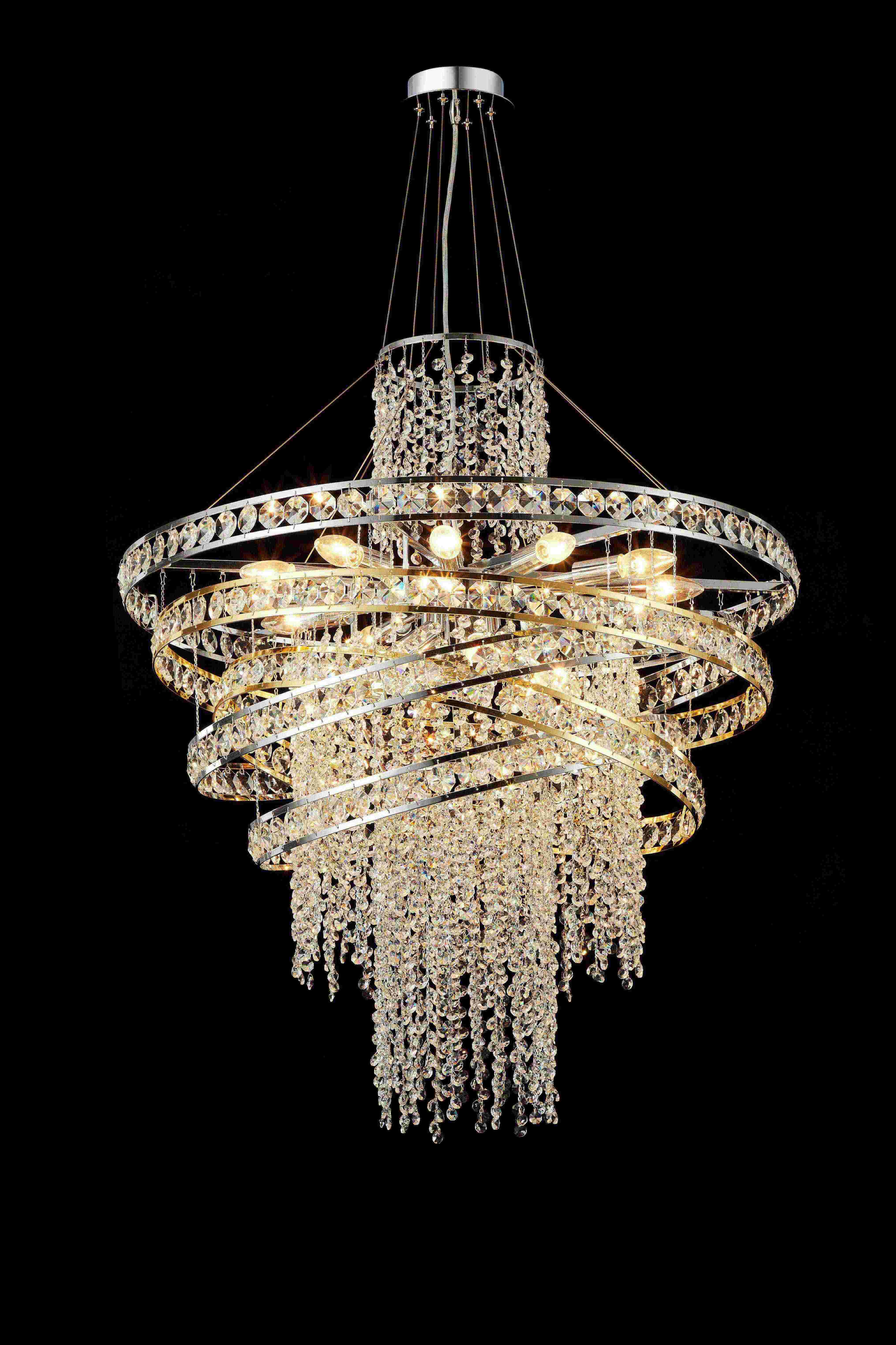 Люстра 800*850, 18*E14, 40W NewRgy Cristallo NW577-ф800*H850 Gold/Chrome, Gold/Chrome