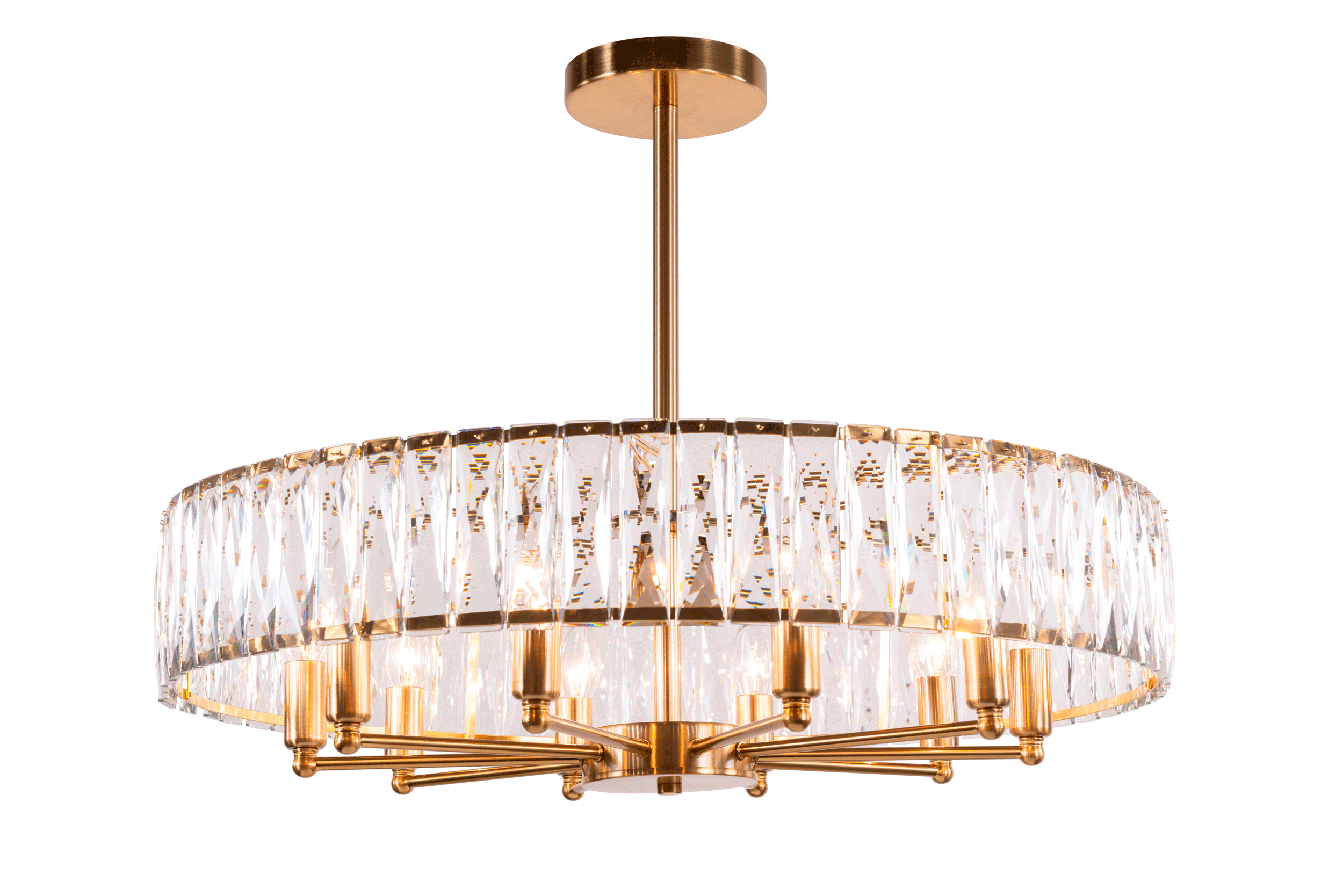 Люстра 700*500, 10*E14, 40W NewRgy Cristallo 2432P/10A PT BRS+CL, PT BRS+CL
