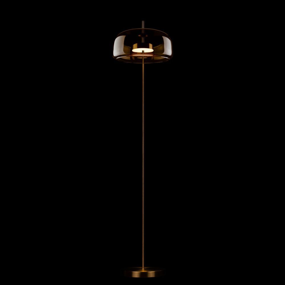 Торшер 152 см, 12W, 3000K, LOFT IT Dauphin 10040F/B, золото-янтарный