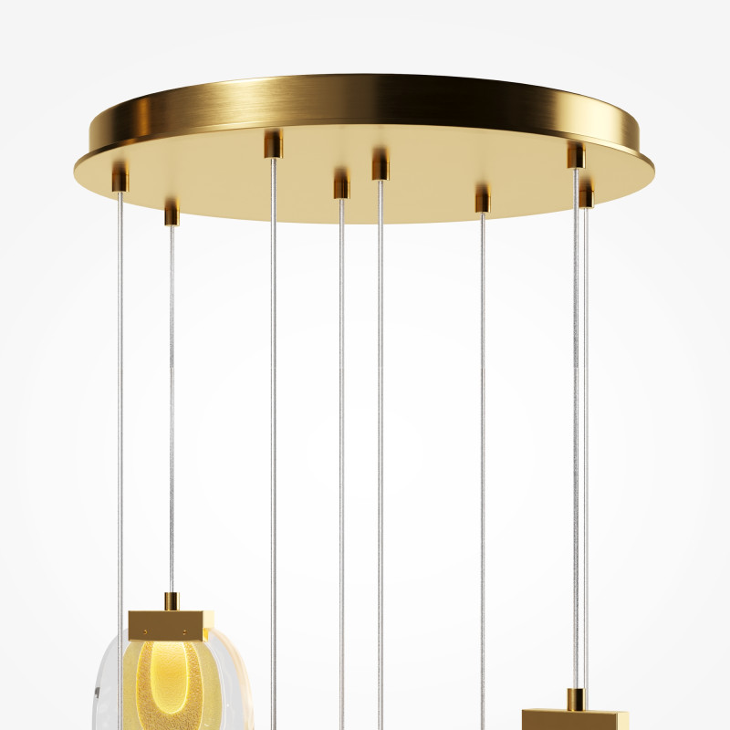 Каскадная люстра 45*45*325 см,  LED, 18W, 3000К, Maytoni Biology MOD367PL-L18BBSK латунный