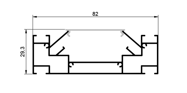 Профиль алюминиевый в натяжной потолок Lightstar Barra 502430, Алюминий