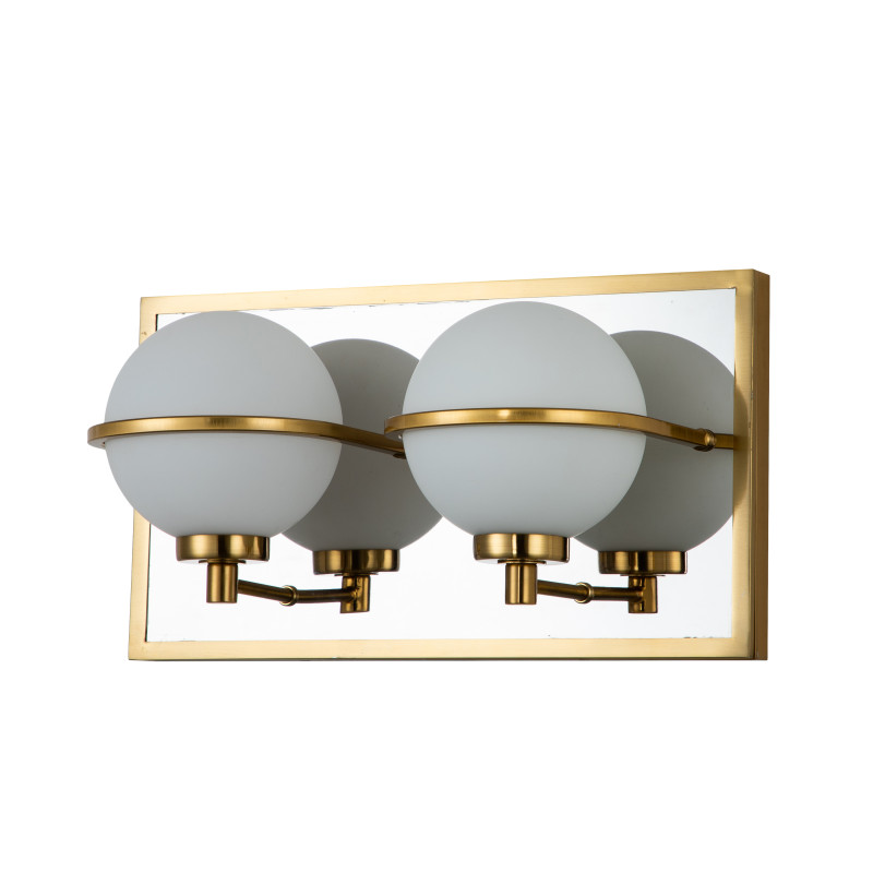 Бра Favourite Blob 3013-2W, D200*W440*H240, латуни с вставкой в цвете хром, плафоны из выдувного полу-прозрачного стекла