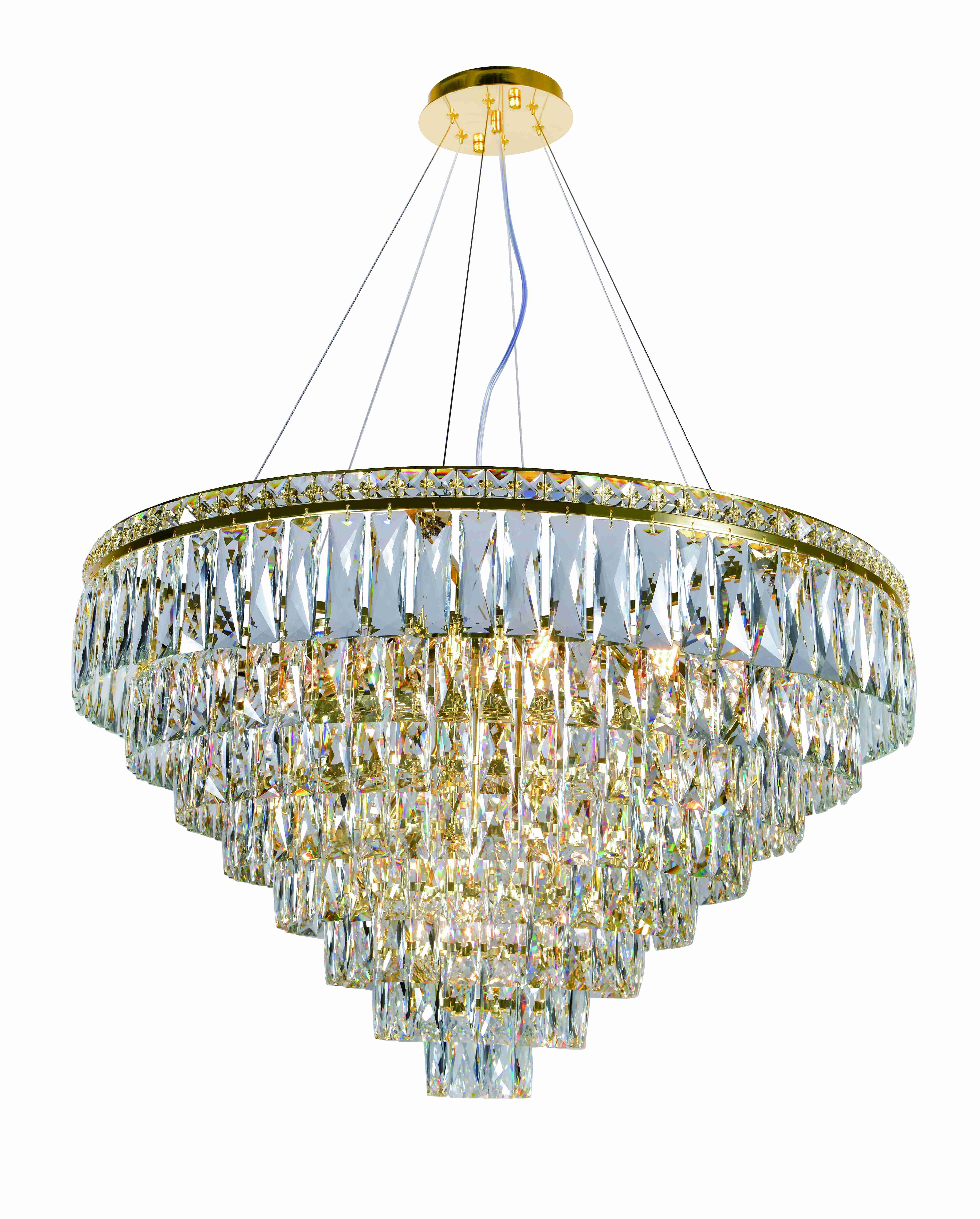 Люстра  800*500-800, 18*E14, 40W NewRgy Cristallo 2785E/18A GOLD+CLEAR, Золото+прозрачный