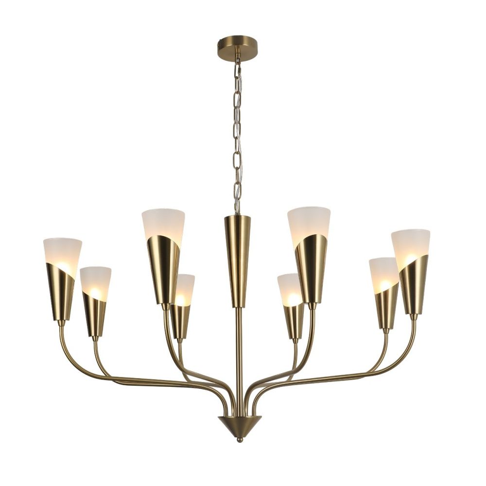 Люстра 90*90*48 см, 8*E14 Gerhort G31219/8BRS BRS+WT, Бронза