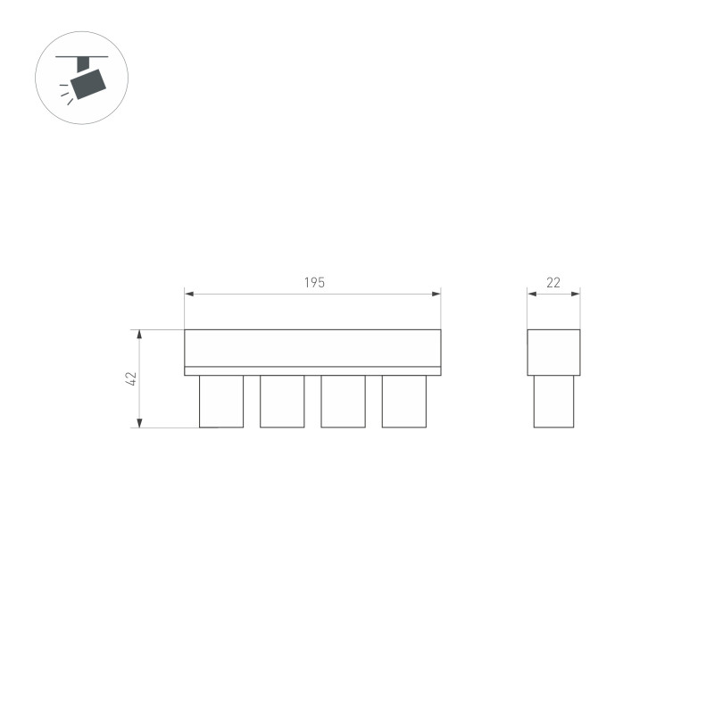 Светильник на шине Arlight 037332 19,5*2,2*4,2 см, 12W, белый (теплый)K,