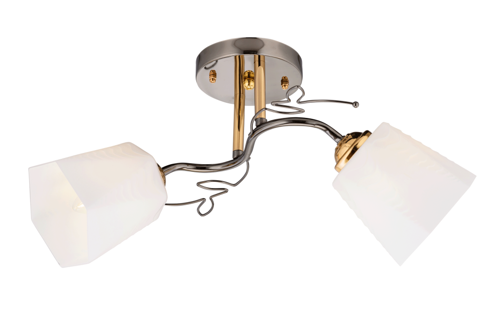 Люстра L490 x W300 x H230, мм, 2*40W (80W), PEARL BLACK+GOLD(ЖЕМЧУЖНО-ЧЕРНЫЙ+ЗОЛОТО) Rilon 06531/2 PEARL BLACK+GOLD