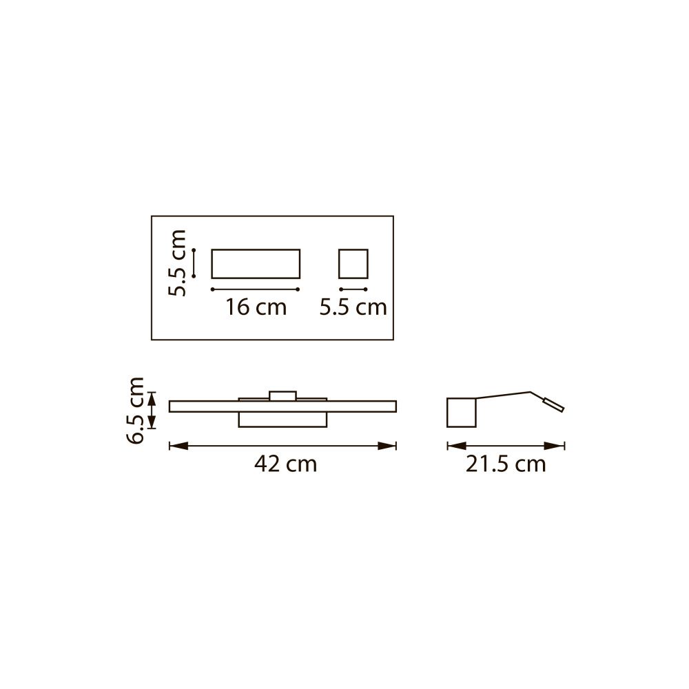 Бра 42*5,5 см, *10W, 4000K, Lightstar Muro Spec 808687-4, Черный