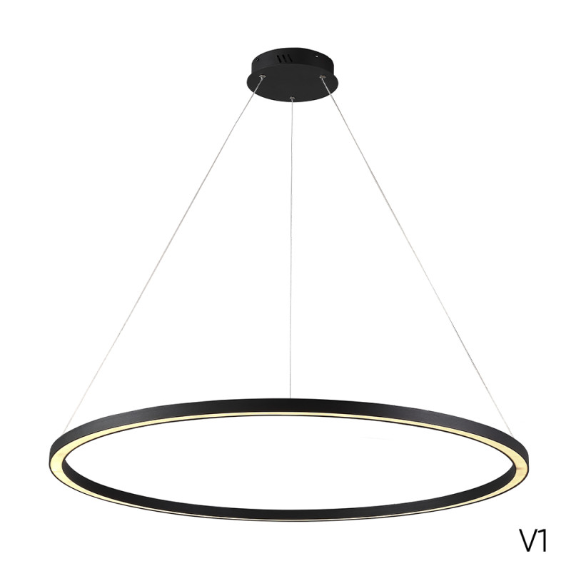 Светильник 100 см, 88W, 3000-6300K, Lux FORTUNA SP88W LED D1000 BLACK, черный