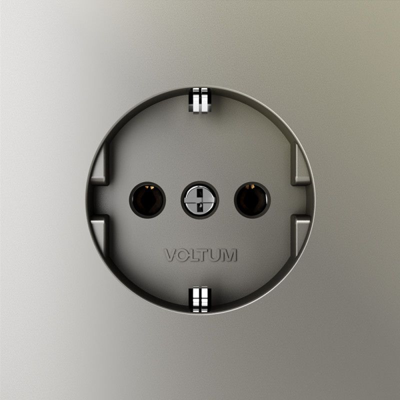 Розетка встраиваемая Voltum S70 с заземлением 16А, шелк пластик Soft touch VLS040104