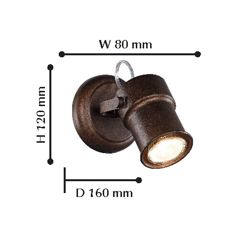Бра Favourite Arcu 2025-1W, D160*W100*H130, кофейный
