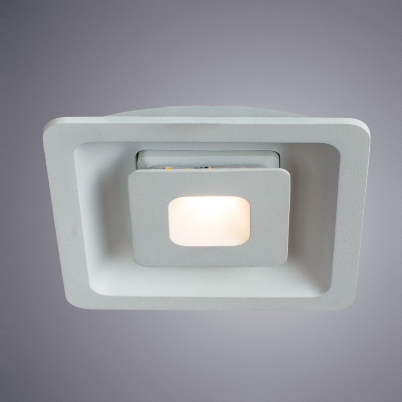 Светильник, 16 см, 5W, 3000К, белый, теплый свет, Arte Lamp Canopo A7245PL-2WH, встраиваемый светодиодный