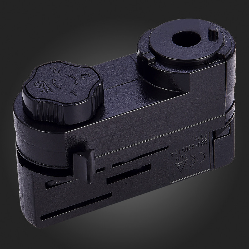 Адаптер питания для трехфазного шинопровода 10*3 см, ST LUCE Трехфазная трековая система ST030.409.20 Черный