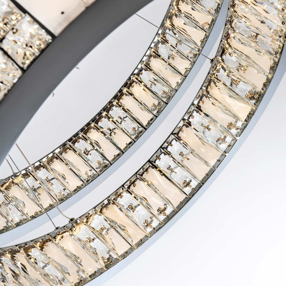 Подвесная люстра 80x80см, LED, 72Вт, 3000 / 6000K, Modelux ML.6985.800.600P CR Хром