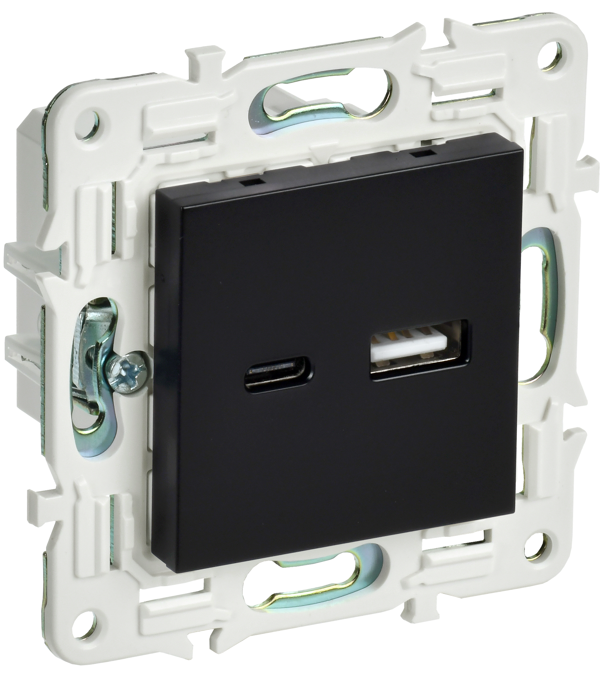 SKANDY Розетка USB A+C 3,1А SK-R14Bl черн. IEK, SK-U22-D31-K02