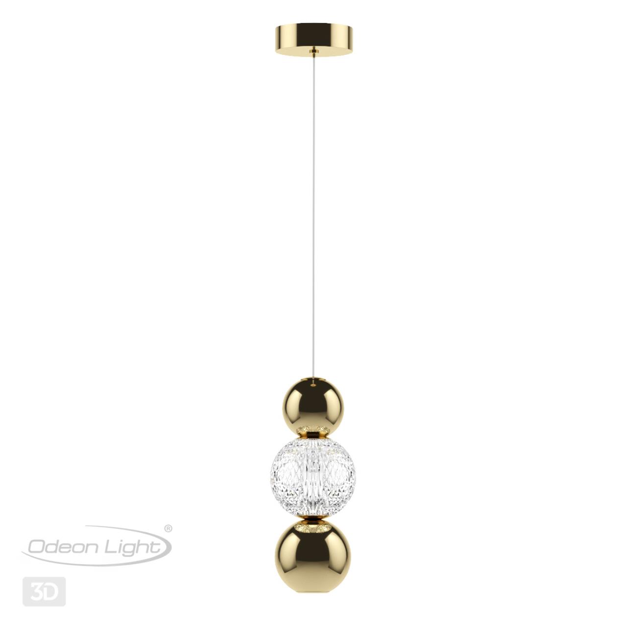 Светодиодный светильник 11 см, 7W, 4000K, Odeon Light CRYSTAL 5008/7LA, золото