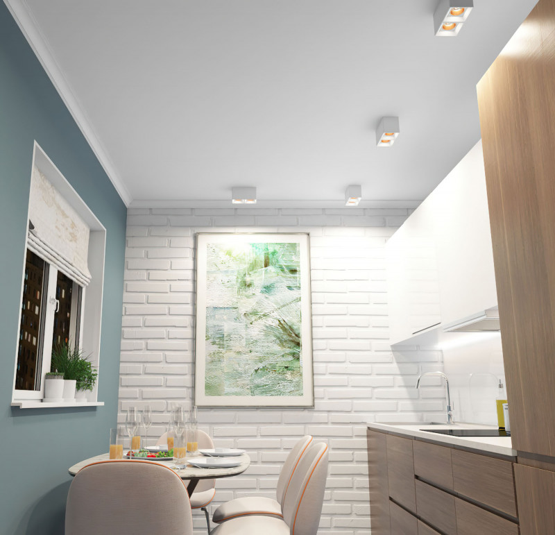 Светильник 19*10 см, MR16(G5,3) 10W, Denkirs DK3085-WH+BR белый