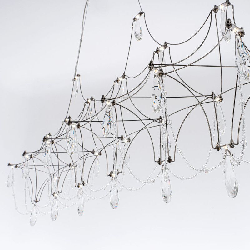 Подвесная люстра 120x25x110см, LED, 28Вт, 3000 / 6000K, Modelux ML.5603.1200P СН Хром