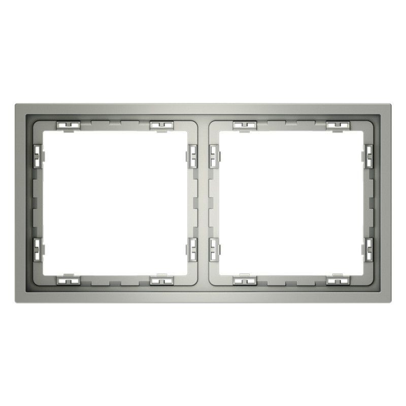 Рамка пластиковая Voltum S70 на 2 поста, сталь пластик Soft touch VLS100205