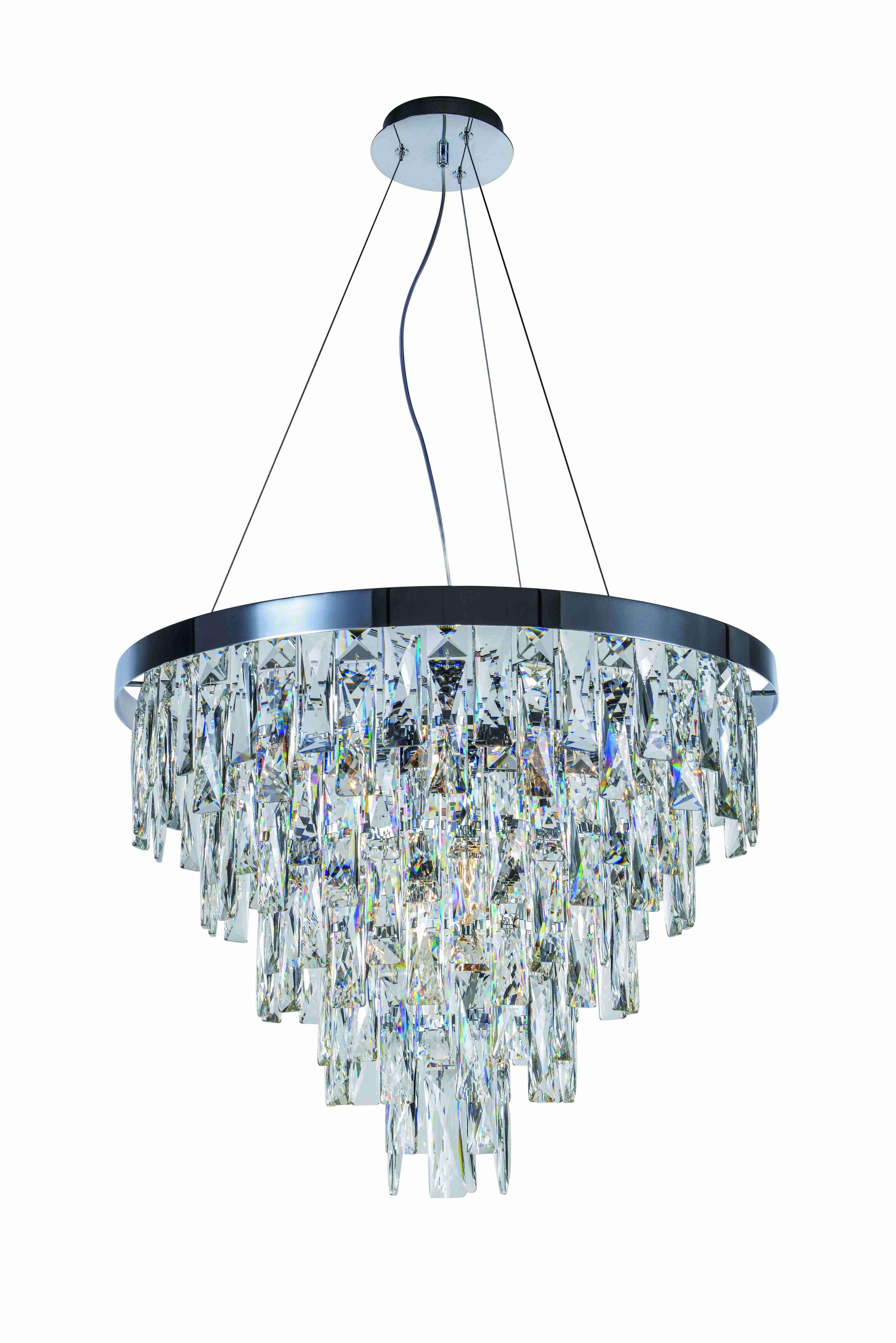 Люстра 600*450-1000, 10*E14, 40W NewRgy Cristallo 5729R/10A CHROME+CLEAR, Хром+Прозрачный