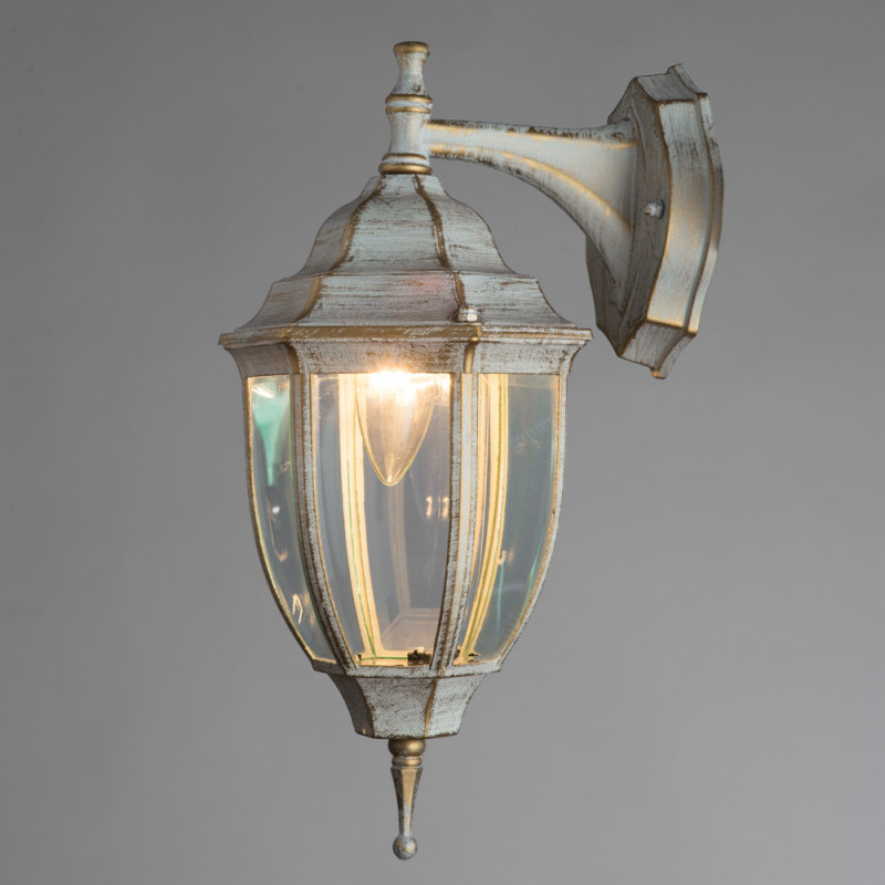 Уличный настенный светильник A3152AL-1WG Arte Lamp, бело-золотой