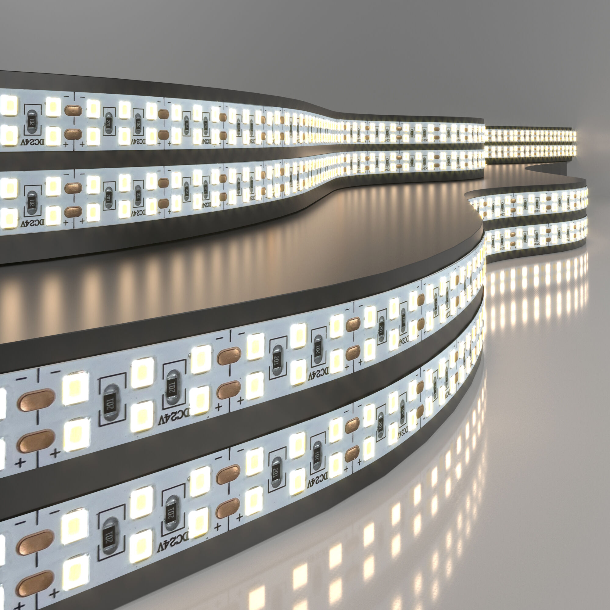 Лента светодиодная 240LED 18W IP20 двухрядная 4200К дневной белый 2835 24V 240Led 18W IP20 Elektrostandard, цена за метр