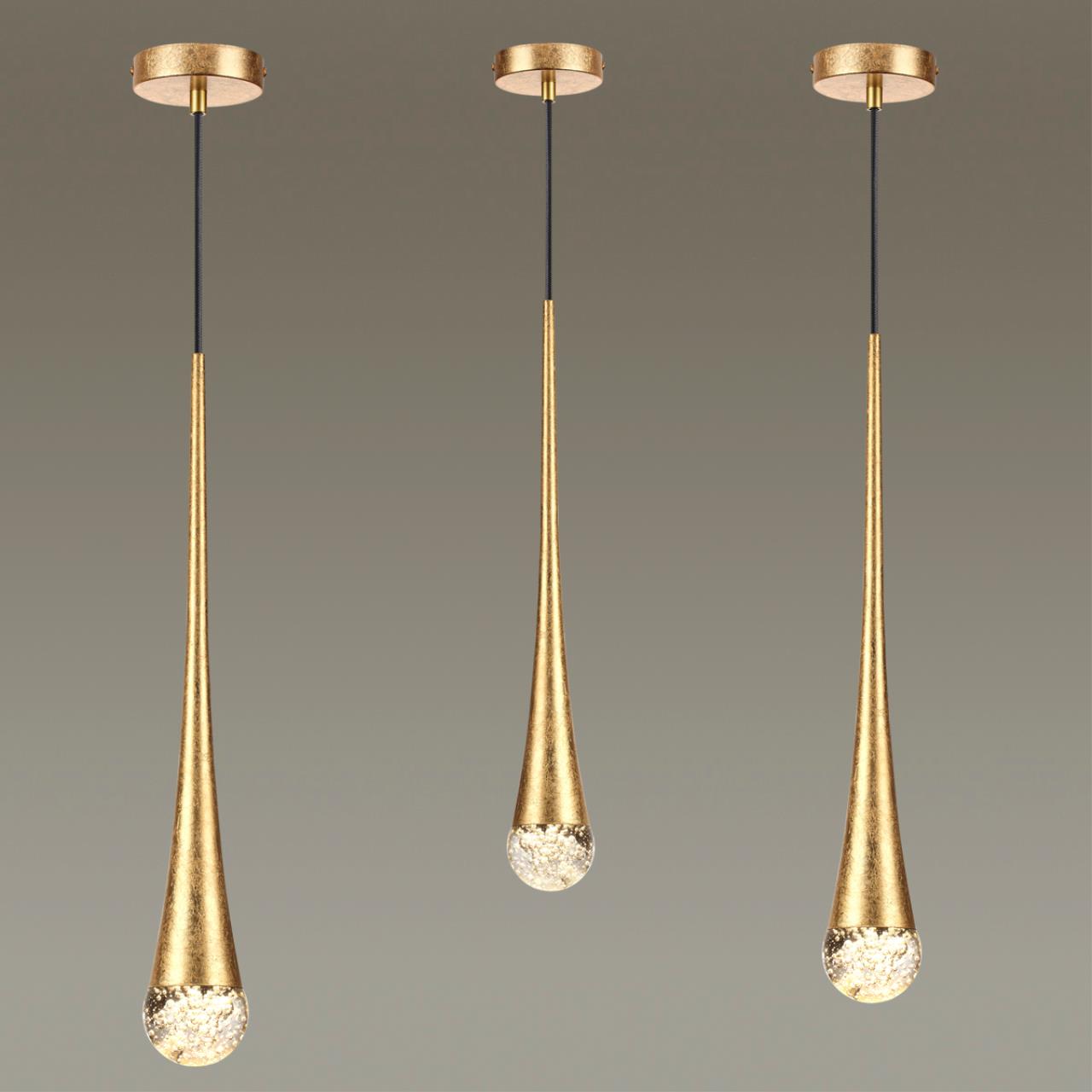 Подвесной светодиодный светильник Odeon Light Gota 4278/1, золотое фольгирование