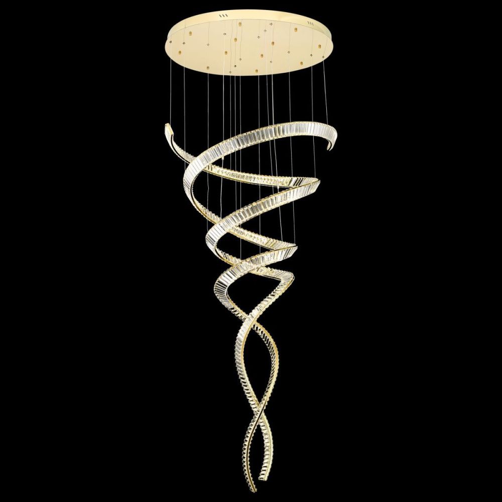 Подвесная люстра 100 см, 300W, 3000-6000K, Wertmark Elaine WE467.10.303, золото