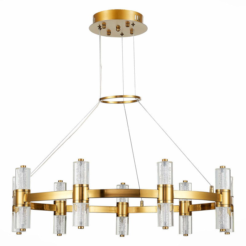 Люстра подвесная 80 см, 45W 4000K ST LUCE GEMINA SL6007.203.18 Латунь