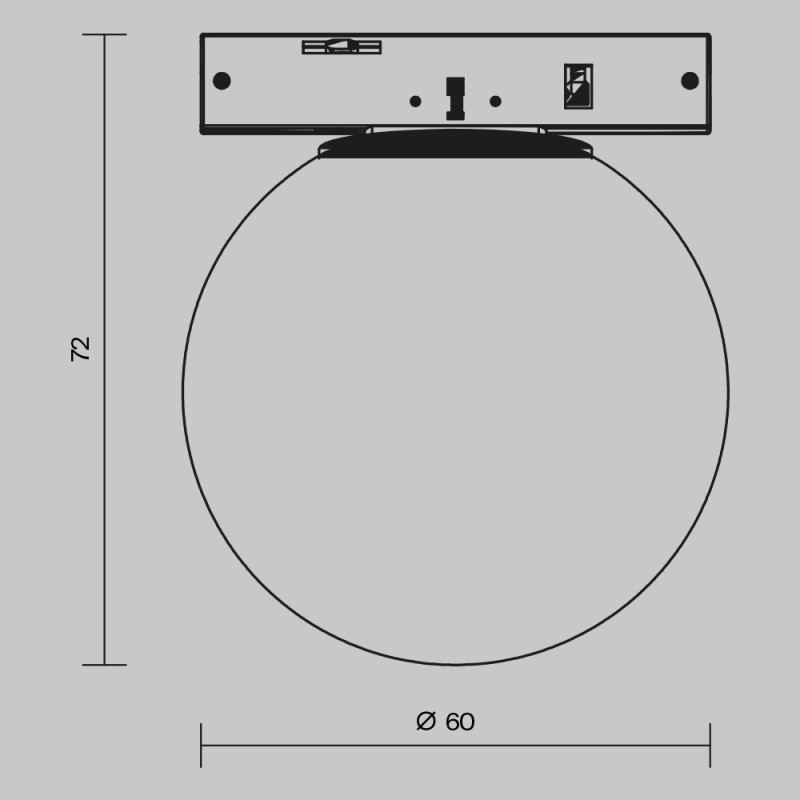 Трековый светильник 6*7,2 см, LED 3W 2700K Maytoni Technical Accessories for tracks Levity Luna TR185-1-3W2.7K-B черный
