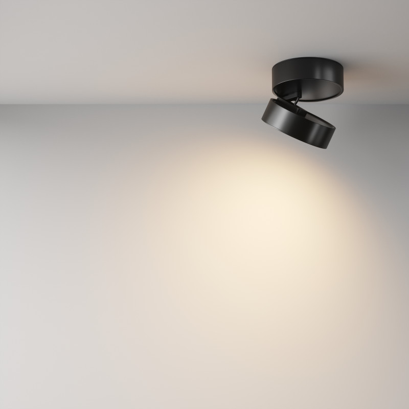 Накладной светильник 12*12*8,2 см, LED, 18W, 3000К, Maytoni Technical ONDA C024CL-18W3K-B-1 черный